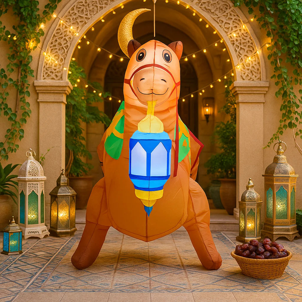 Ramadan Eid Mubarak Inflatable Decorations with LED Lights Muslim Islamic Holiday DIY Party Supplies  Outdoor Yard Ornament