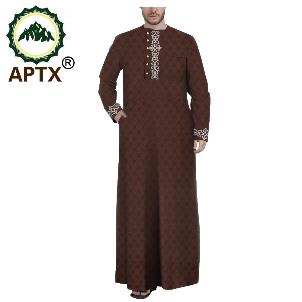 Muslim Jubba for Men Quality Thobe Tailor Made Single Breasted Loose Casual Style Long Robe for Event Wedding