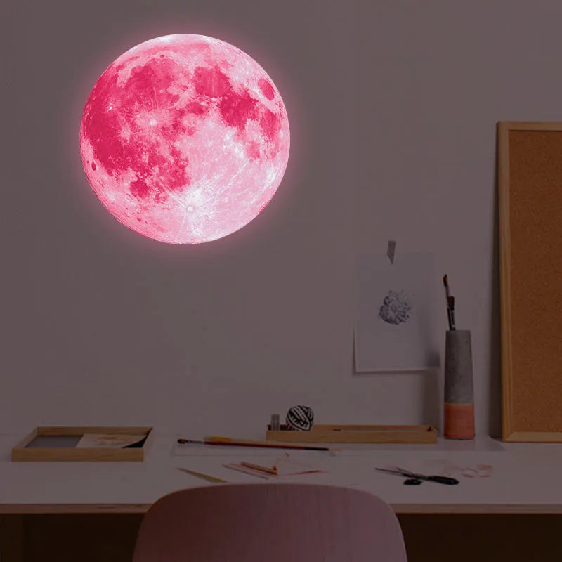 Luminous Moon Stickers Star Sky Fluorescent Wall Decals Glow in the Dark Kids Bedroom Living Room Bathroom for Home Decorations