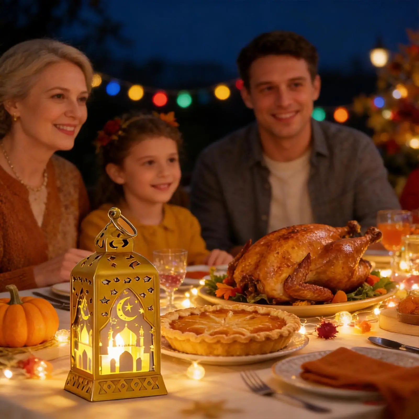 Muslim Ramadan Lantern Decor Ornament EID Mubarak LED Festival Night Light Eid Al Adha Gift Ramadan Decoration for Home