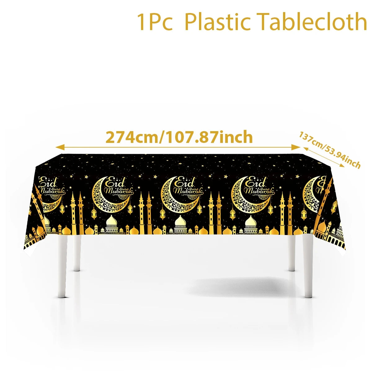 Eid Mubarak Tablecloths Ramadan Decoration for Home 2025 Islamic Muslim Party Decor Ramadan Tableware Supplies Eid Al Adha Gift