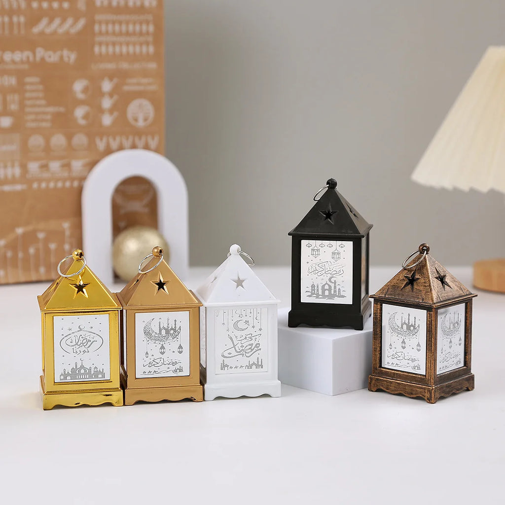 2025 Eid Mubarak Wind Lantern Ornaments Ramadan Led Portable Lamp Eid Al Adha Gifts Muslim Gurbang Ramadan Decoration for Home