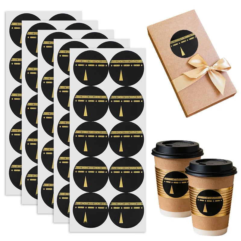 30/60pcs 4cm Umrah Mubarak Paper Stickers Muslim Islamic Party Gift Wrapping Decoration Eid Ramadan Candy Box DIY Label Sticker