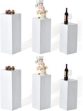6PCS Metal Display Pedestal Stand for Birthday White Pedestal Stands Pillar for Wedding Dessert Table Display Stand Column Decor