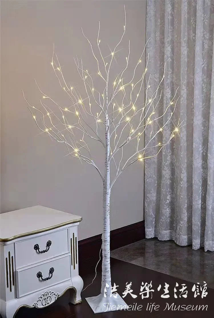 Outdoor waterproof birch tree luminous tree lanterns, background decoration ambient light scene arrangement, garden tree lights