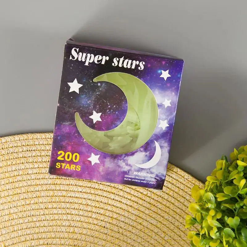201 Pcs Glow in The Dark Stars and Moon Wall Stickers Night Luminous 3D Fluorescent Adhesive Decorations for Bedroom  Ceiling