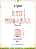 12pcs/set Ramadan Balloon Banner Kit, suitable for Eid decorations, Ramadan Kareem, Eid Mubarak, and Eid parties.