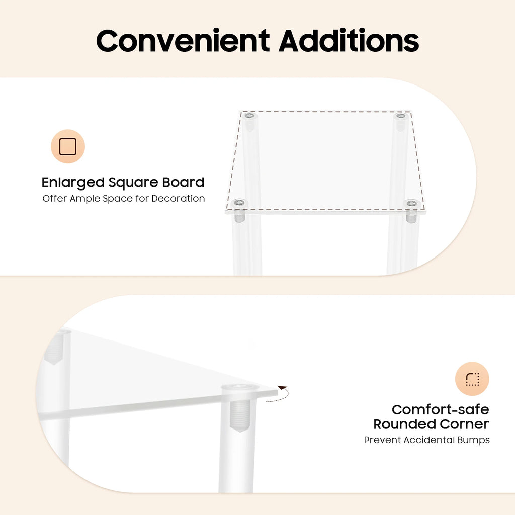 10Pcs Acrylic Vase Wedding Flower Stands Set, 23.6"H Clear Column Rack Geometric Display Stand for Home Party Wedding Decor