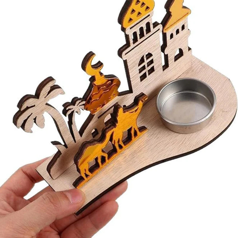 Eid al-Fitr Decorations Candlestick Star and Moon Desktop Ornament Ramadan Decorations 2026 Candlestick Party Decorations