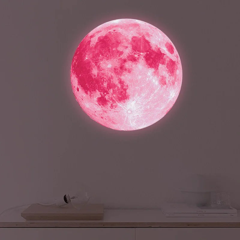 Luminous Moon Stickers Star Sky Fluorescent Wall Decals Glow in the Dark Kids Bedroom Living Room Bathroom for Home Decorations