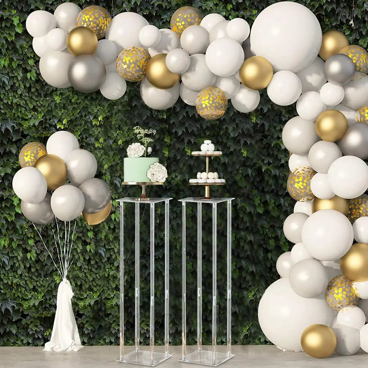 8PCS Crystal Vases for Wedding Centerpieces Acrylic Flower Stand 31.5inch Tall Pedestal Vases Display Holder for Birthday Party