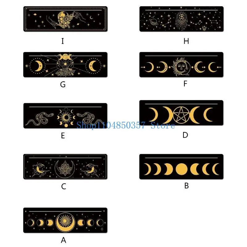 Tarot Cards Stand Wood Holder Moon Phases Altar Base Moon Shape and Rectangle Cards Holder for Witch Divinations Tools