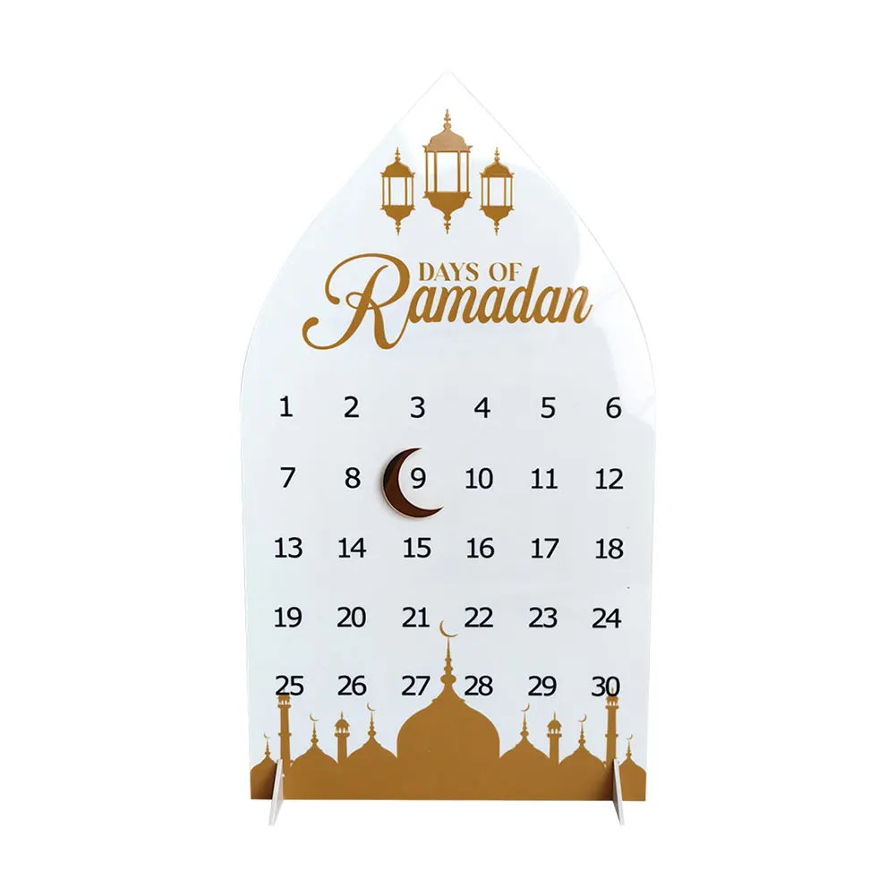 Middle Eastern Calendar Festival Acrylic Desktop Home Decor Calendar Stand 2026 Happy Days Of Ramadan Party DIY Supplies