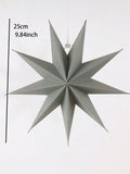 1Pc Black White Gray Paper Lanterns Hanging Star Lampshade Christmas Nine-Pointed Star Origami Lanterns Household Decorations