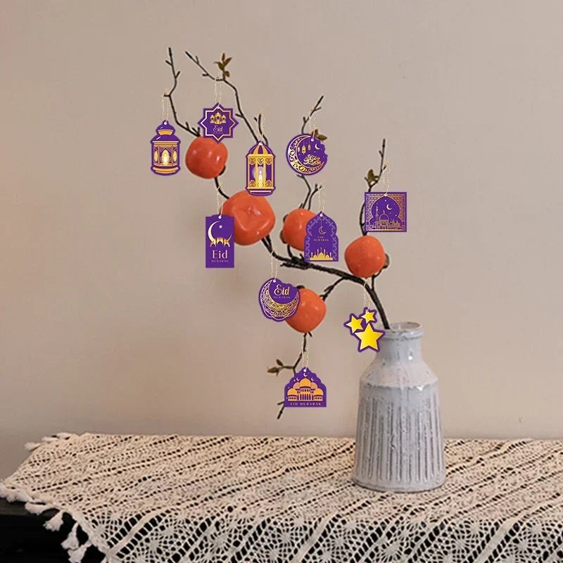 Ramadan Festival Hanging Ornament Moon Stars Castle Design Islamic Muslim Home Decor Party Supplies Mubarak Eid Celebration