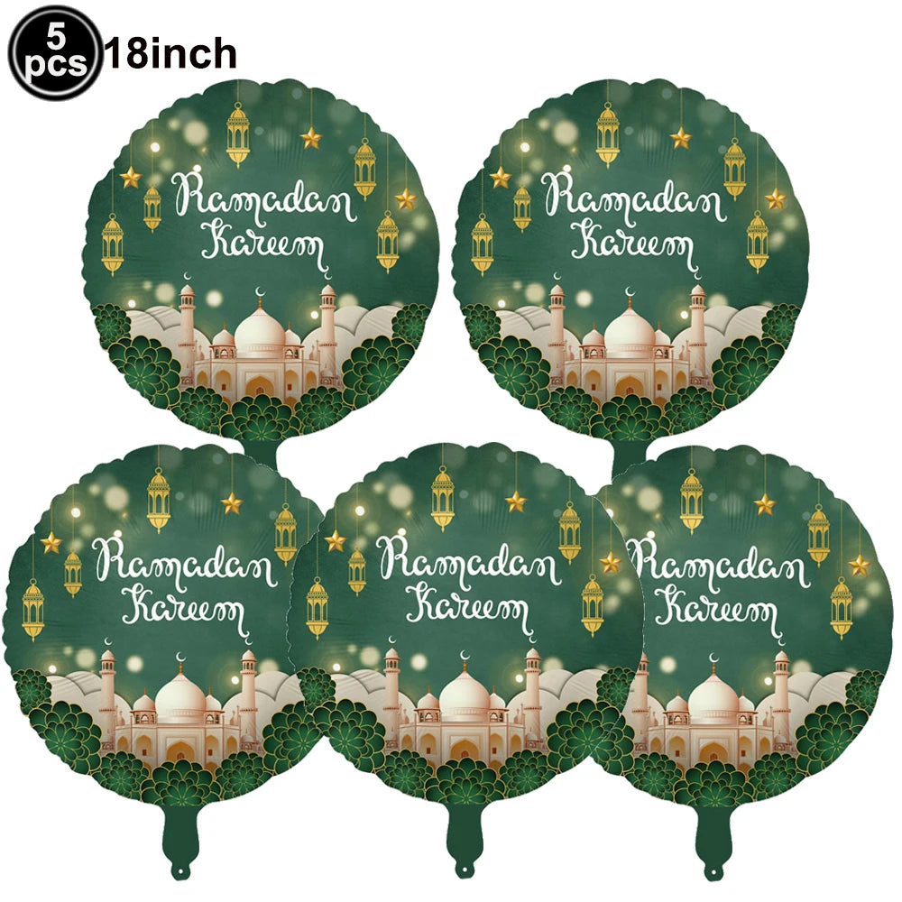 Gold Star Crescent Moon Lantern Ramadan Garland EID Decoration Happy Ramadan Mubarak Party Decor Islamic Nights Party Supplies