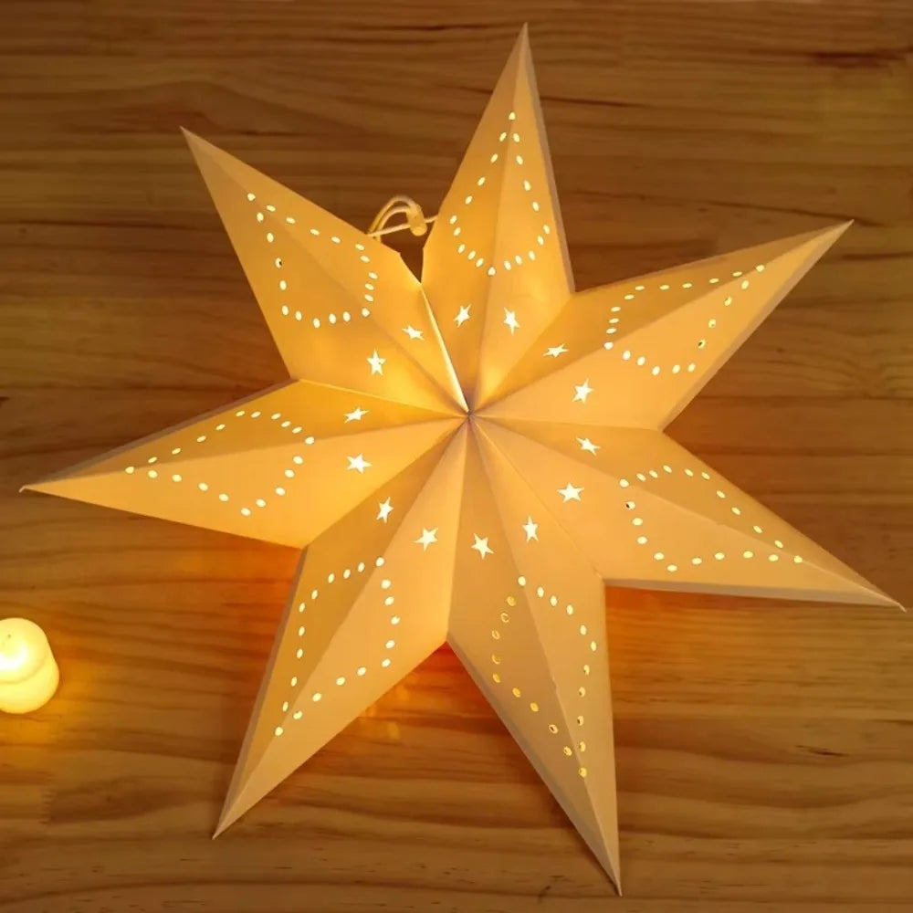 New Hollow Star Hanging Pendants 35/45cm Eid Mubarak Islam Muslim Light Paper Lantern Home Decorations