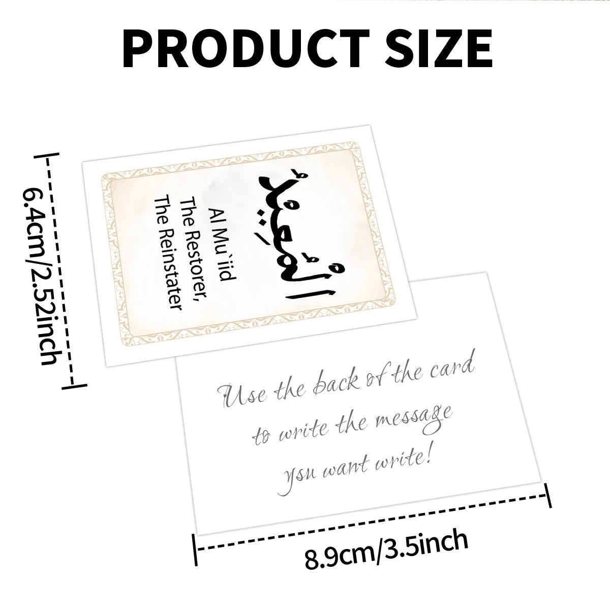 99pcs Names Of Allah With Meaning Cards For Sunday School English Arabic Text, For Ramadan, Eid,family Education Religious Study