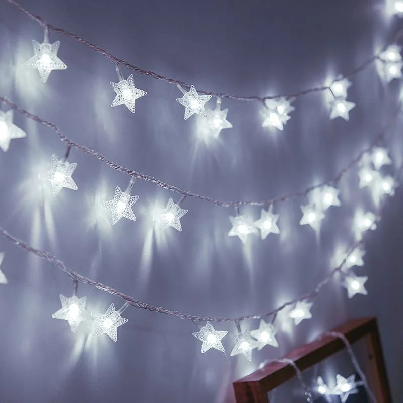 Fairy Garland Lights for Home Wedding Garden Party Decor Eid Festival LED Star String Lights