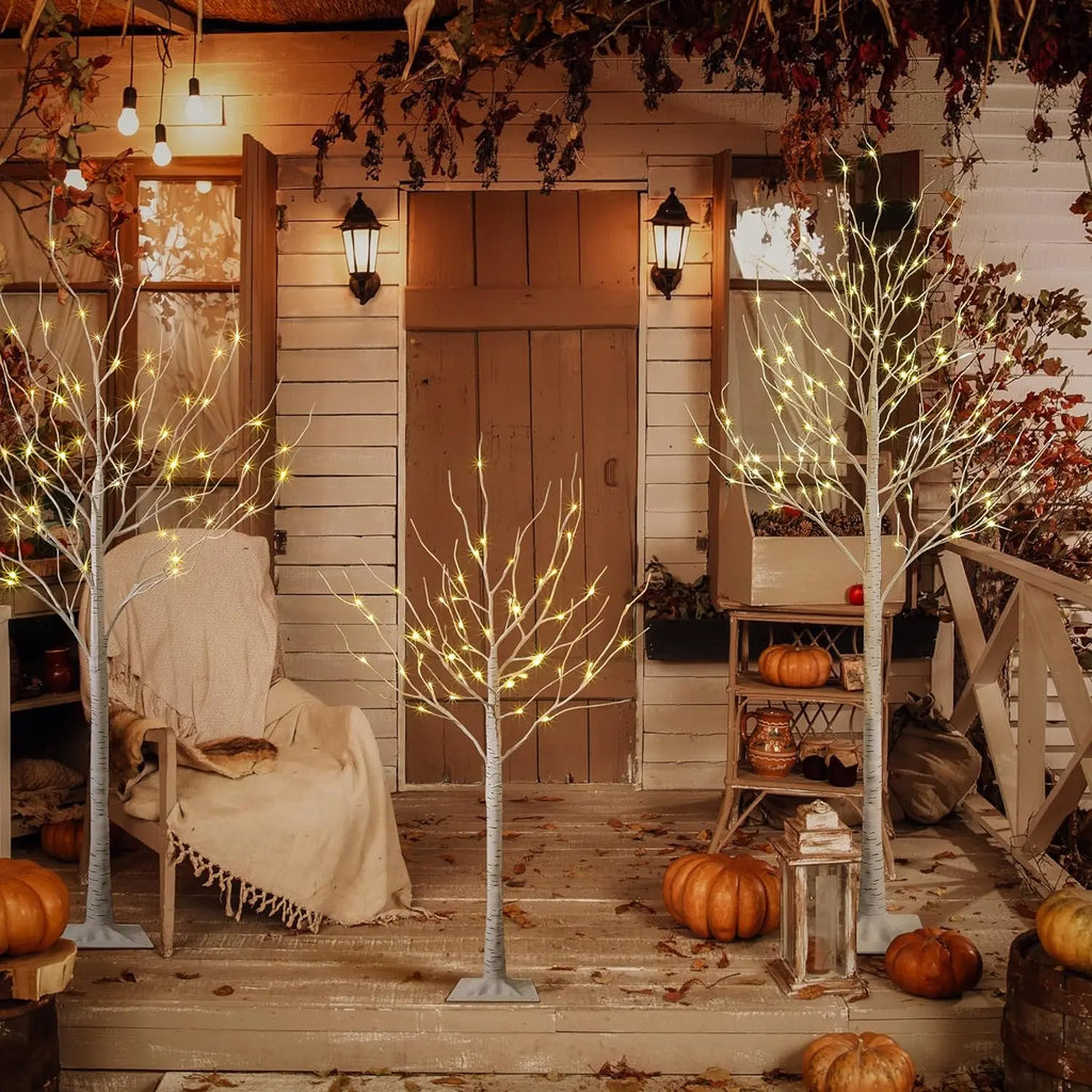 Artificial Birch Tree Warm White LED Light – 4ft / 5ft / 6ft Home & Festival Decoration