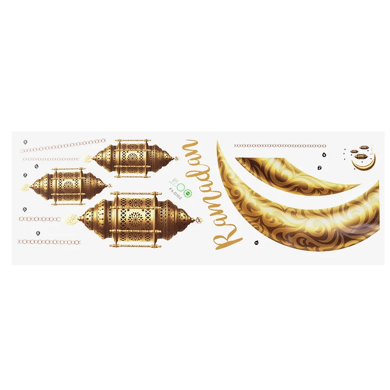 Eid Mubarak Window Sticker 2025 Ramadan Kareem Wall Sticker Muslim Islamic Festival Party Decoration Supplie Electrostatic Decal