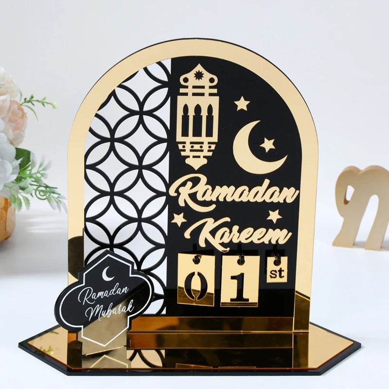 Ramadan Countdown Calendar Eid Mubarak Ornament Ramadan Decoration For Home 2025 Eid Aid Al-Adha Islam Muslim Party Supplies