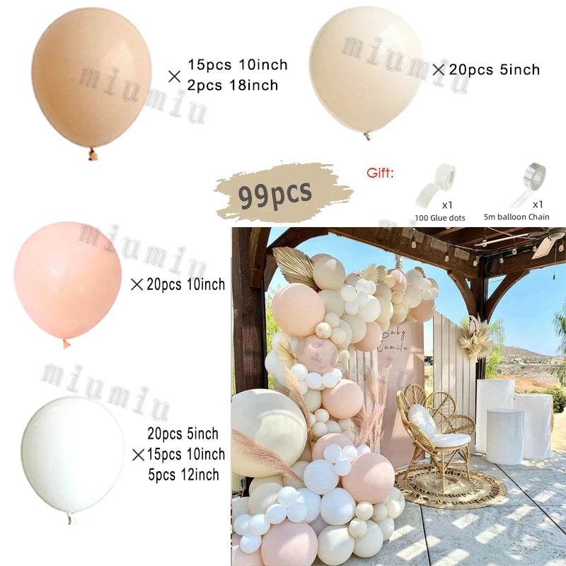 Macaron Pink Balloon Garland Arch Kit Wedding Birthday Party Decor Kids Rose Gold Latex Balloons Baby Shower Decorations Chain
