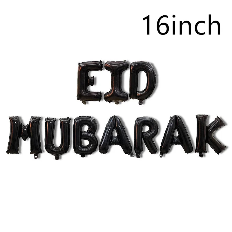 1set 16inch eid mubarak foil balloons Islam Muslim Eid-ul-fitr party Decoration Kareem party supplies umrah mubarak Balloons