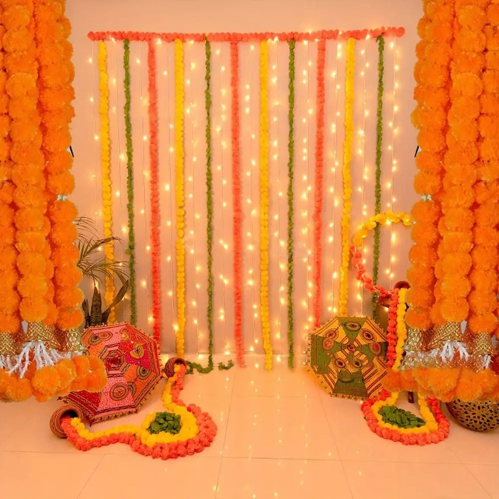 5-50 PCS Marigold Garland Wedding Marigold Flower Garlands for Prayer Fest Calendula Garland Indian Decor Garlands Wedding