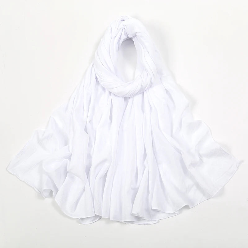 Fashion Muslim Crinkle Hijab Scarf For Women Musulman Soft Cotton Headscarf Islamic Hijab Long Shawls And Wraps Turban 180*90cm