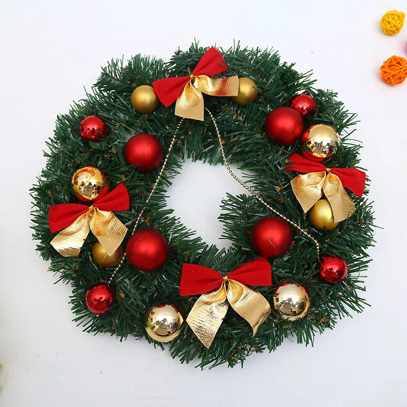 Red Christmas Wreath for Front Door Gold Window Wall Door Christmas Decorations 2024 Garland Ornament Guirnalda Navidad