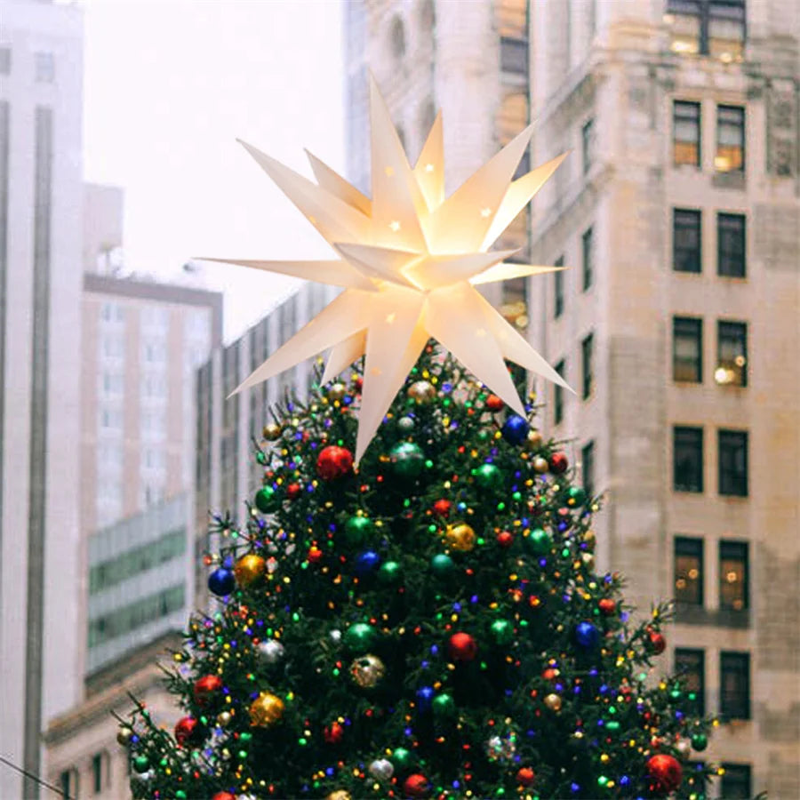 35/45/58CM Christmas Moravian Star Light Moravian Tree Top 3D LED Hanging Star Lantern Fairy Light For Holiday Wedding Decor