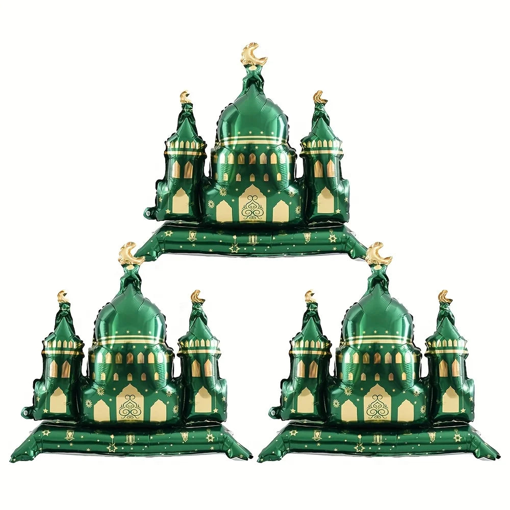 Black Purple Hajj Mubarak Star Moon Aluminum Foil Balloon Set Eid Mubarak Islamic Muslim Festival Pilgrimage Party Decor Balloon