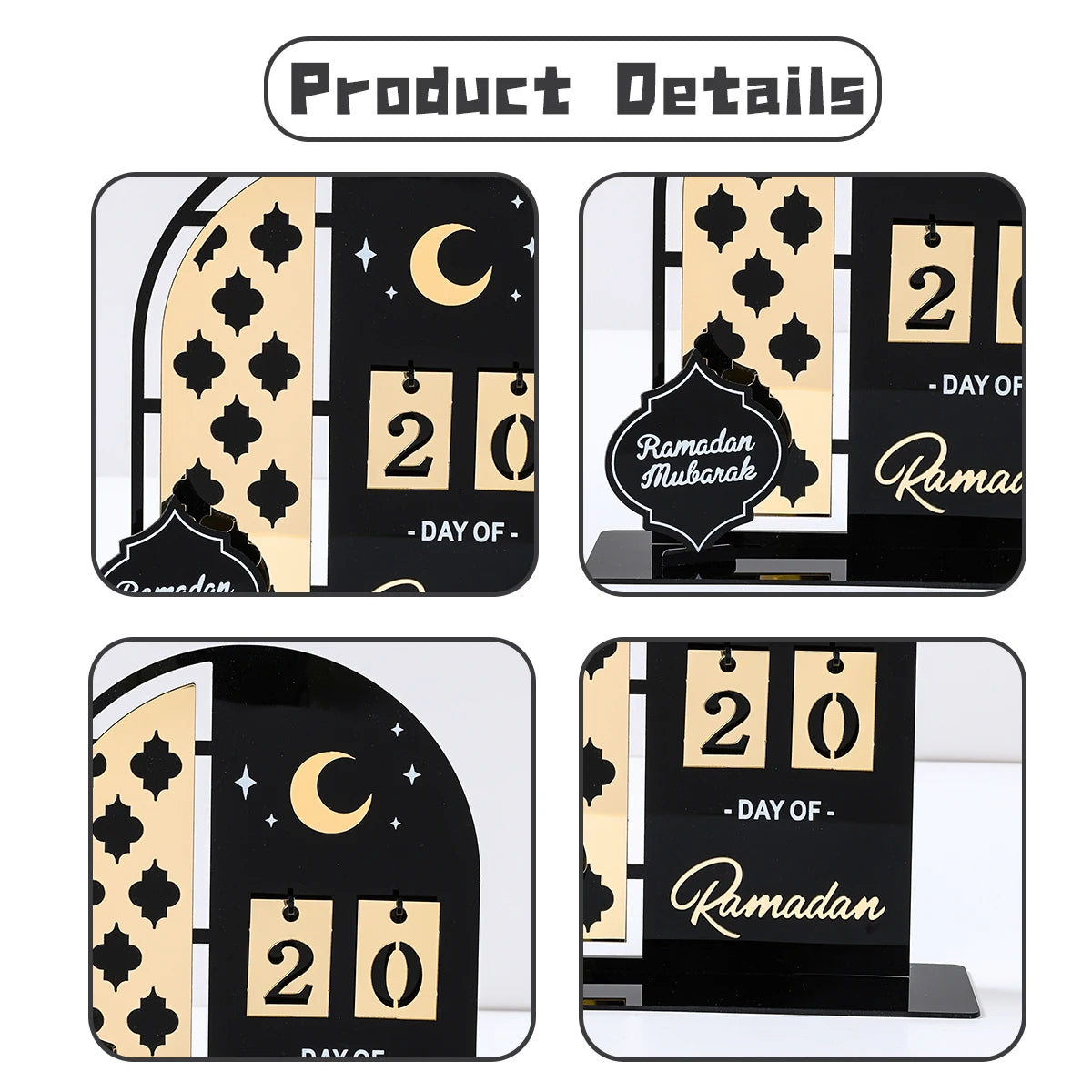 Ramadan Kareem Countdown Calendar Ornament Eid Mubarak Decoration 2025 For Home Muslim Islamic Festival Eid Al-Fitr Party Favors