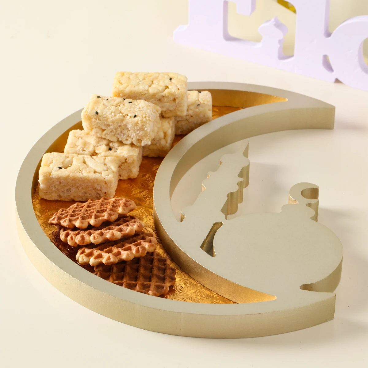 Eid Mubarak Candy Snack Jar Ramadan Kareem Decorations For Home 2025 Islamic Muslim Eid Al-Fitr Party Supplies Star Moon Tray
