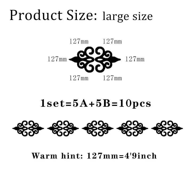 10Pcs 3D Acrylic Mirror Diagonal Lace Wall Stickers Porch Wardrobe Border Decoration Wall Decals Peel & Stick Home Decoration