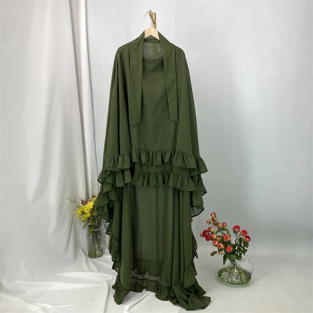 Fashion Extra Long Khimar Plain Chiffon Muslim Women Prayer Scarf Dubai Turkish Hijabs Turban Ramadan Niqab Abaya For Women