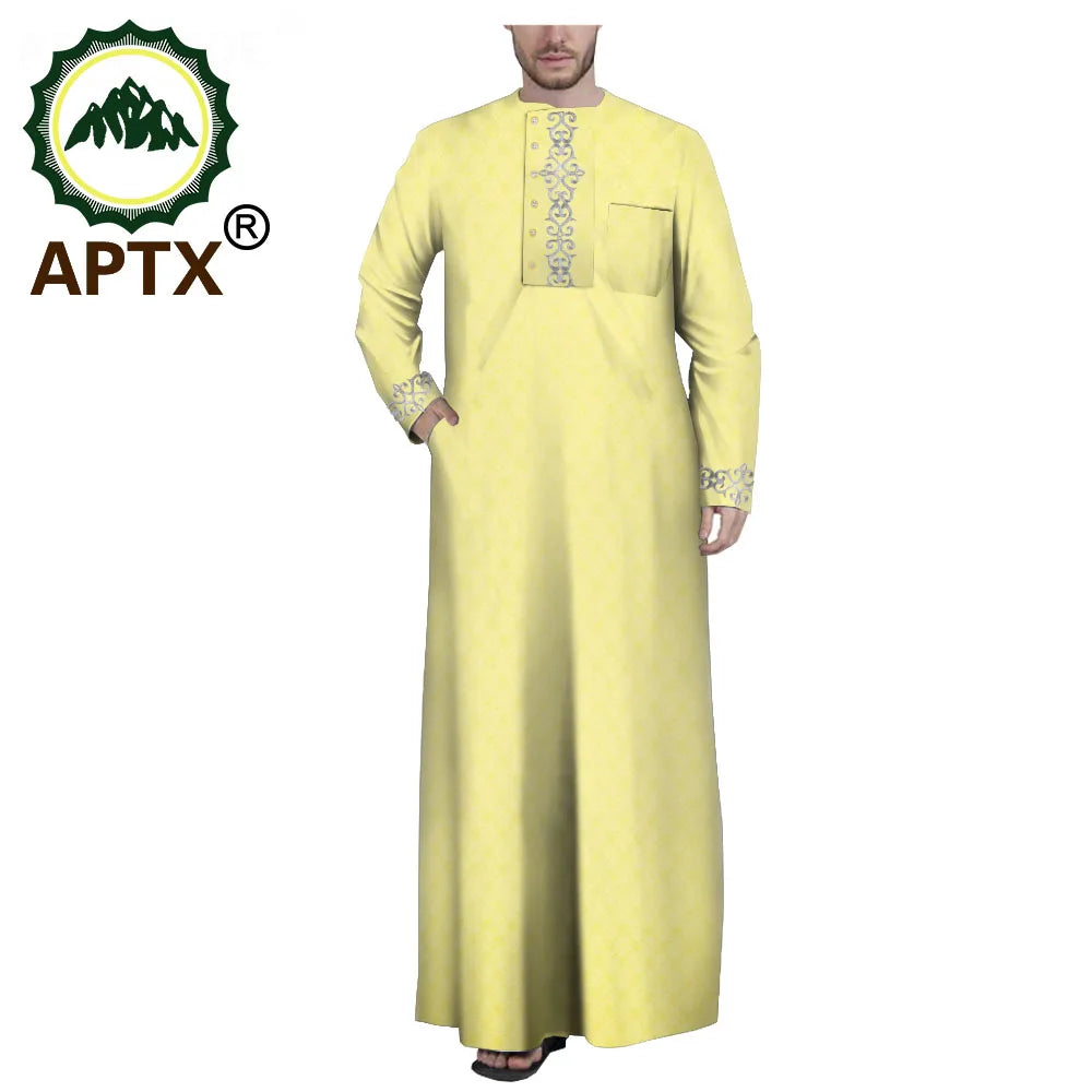 Muslim Jubba for Men Quality Thobe Tailor Made Single Breasted Loose Casual Style Long Robe for Event Wedding
