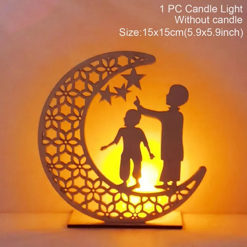EID Mubarak Wooden Pendant Ramadan Decoration For Home Islamic Muslim Party Decor EID Gifts Abaya AL Adha Kareem