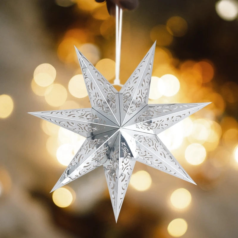 30-75cm Hollow Star Hanging Pendant Eid Mubarak Christmas Ramadan Decoration 2024 Islamic Muslim Party Decor Ramadan Kareem Gift