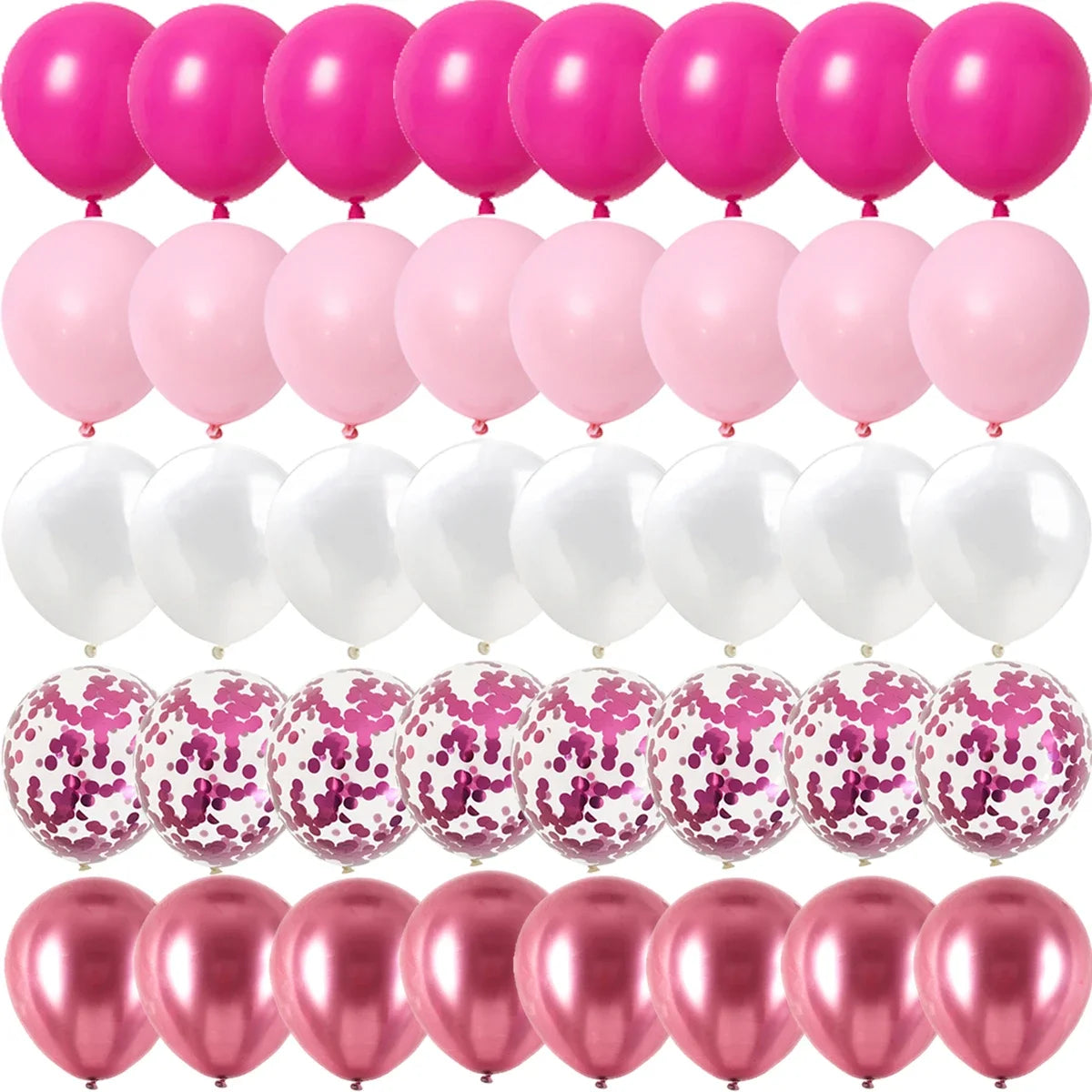 40PCS Rose Pink Metal Latex Confetti Confetti Balloons Wedding Decorations Matte Globos New Year Birthday Party Decorations