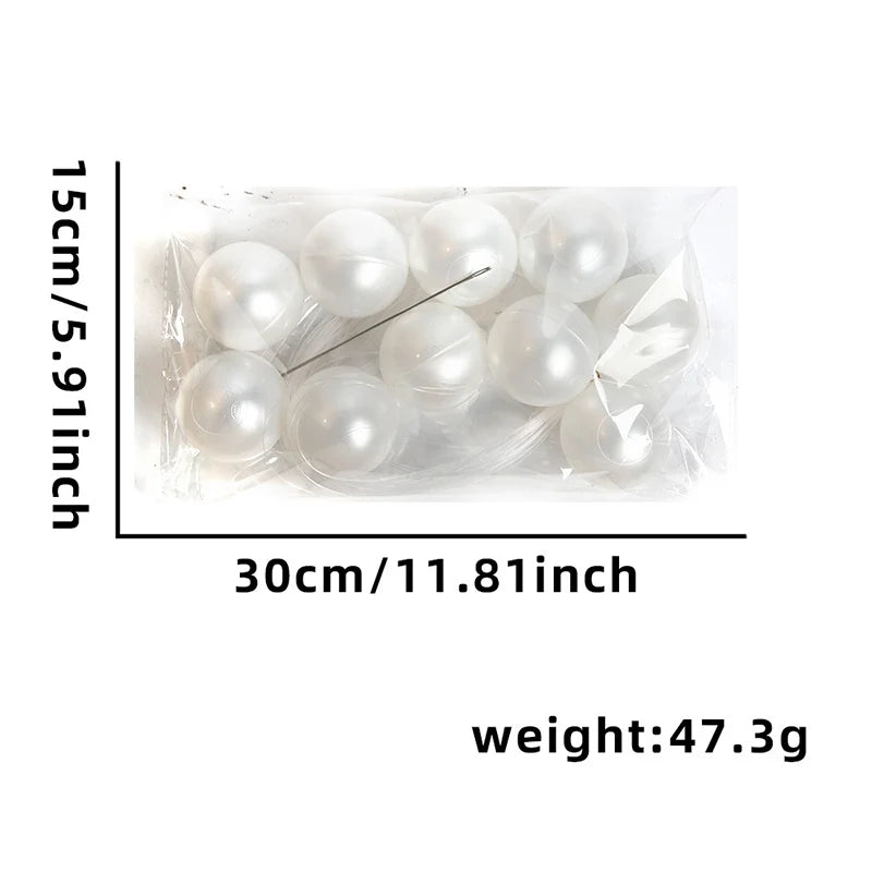 Wedding Party Big Pearl Decor Wedding Supplies Birthday Party Artificial Pearls Diy Beaded Garland White Ball Pendant & Figurine