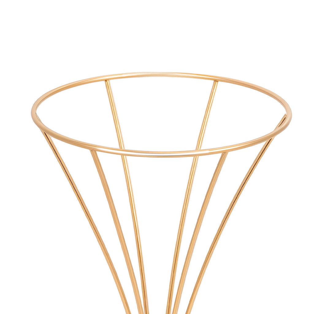3PCS Hourglass-Shaped Golden Vase, Metal Wedding Centerpieces Vase, Flower Road Lead Stand for Table Wedding Party Banquet
