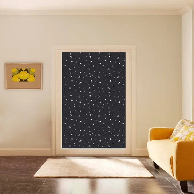 Custom-madePortable Window Blackout Curtain Shade with Suction Cups Travel, Kids, and Baby Nursery 50" x 78" Moon & Stars 1 Pack