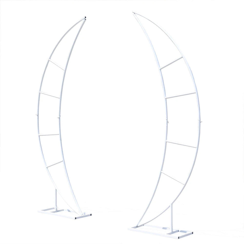 79" White Metal Crescent Moon Wedding Arch 2PCS DLY Decor Framework Iron For Wedding Party Stand