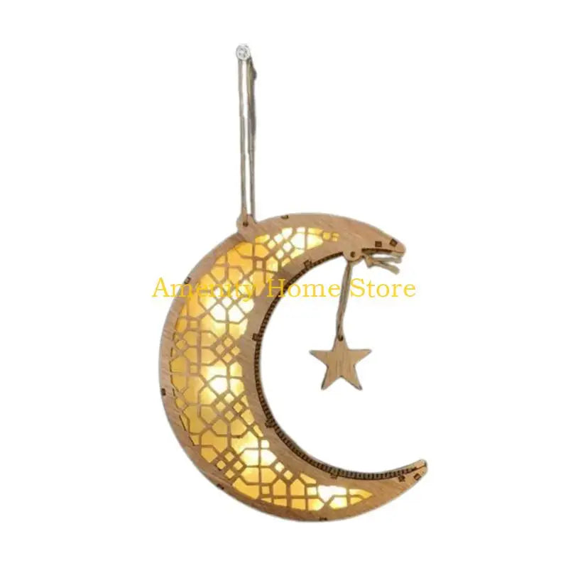 F26C Ramadan Eid Night Light Moon Lamp Decorative Lantern Islamic Muslim Festival Decoration Eid Party Supplies Muslim Gifts