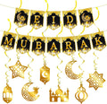Vibrant Eid Party Decorations Ramadan Flags Banners Moon Star Hanging Decor for Creating A Festive Atmosphere in Home Yard