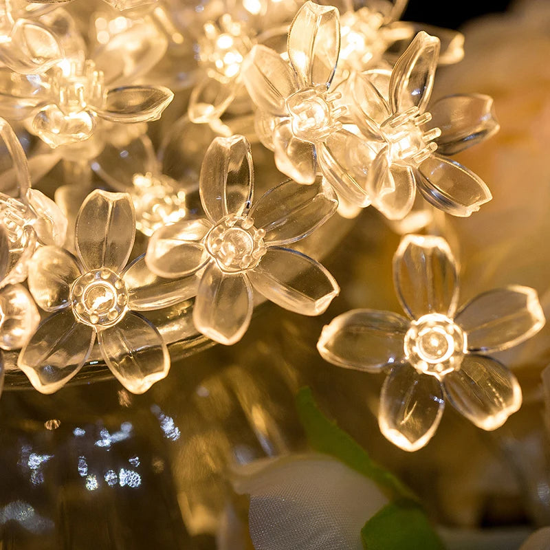 LED Garland Holiday Flower USB String Fairy Lights Hanging Ornaments Christmas Tree Decorations for Home Party Noel Navidad