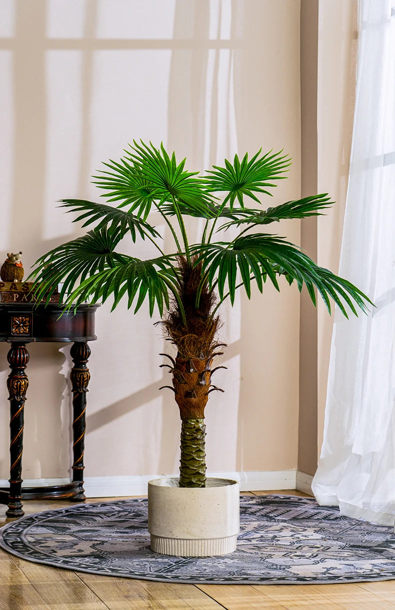 Large Simulation Palm Tree Loose Tail Sunflower Tropical Green Plant False Tree Indoor and Outdoor Decoration Landscape