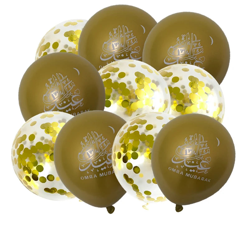 1Set OMRA Mubarak Letter Foil Balloons Ramadan Kareem Decoration Star Moon Helium Globos 2023 Muslim Islamic Party Supplies Gift